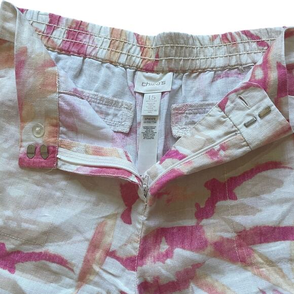 Chico's 100% Linen Wide Leg Pants 1.5 - Picture 5 of 13